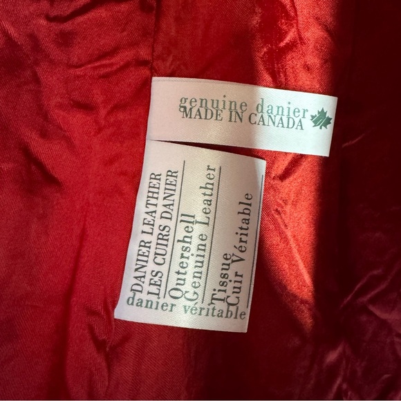 Vintage Danier Red Suede Leather Fall Academia Blazer Jacket Made in Canada XS - Picture 6 of 15